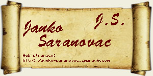 Janko Saranovac vizit kartica